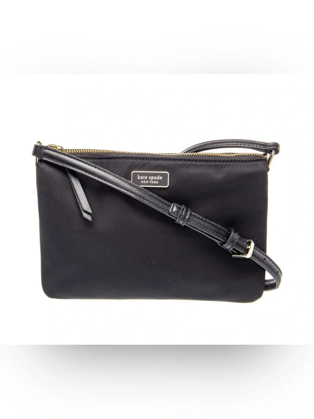 ✨🖤KATE SPADE ♠️ Black Nylon Double-Zip Crossbody✨🖤LIKE NEW